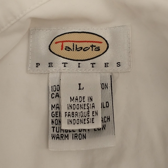 Talbot's White Cotton Sleeveless Blouse Classic Lg - Picture 5 of 7